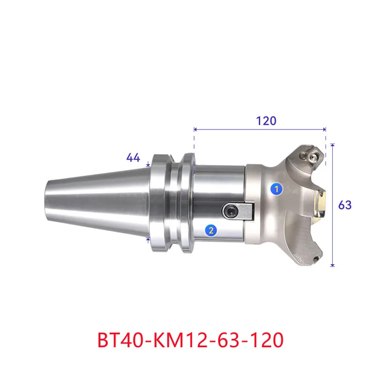 

Face end mill BT40-KM12-63-120 shoulder milling cutter Stainless steel body Tool holder set CNC Milling New