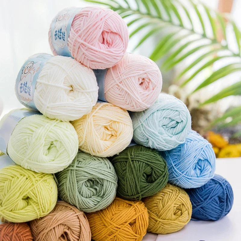

1Pc 40g Crocheting Milk Cotton Yarn Hand Knitting Sweater Blanket Hat Threads Crochet Bag Line 128m DIY Dolls Soft Wool Yarn