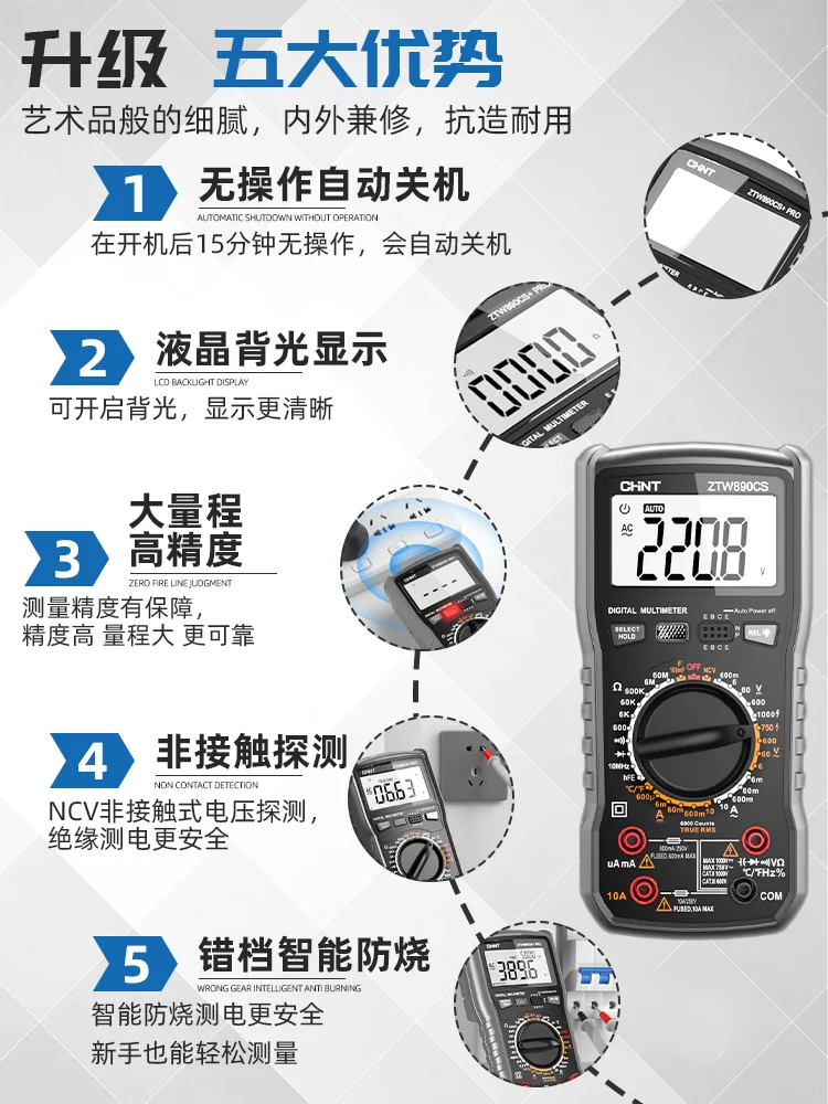 Photovoltaic Digital High-precision 2000V High-voltage Mine Electrical Universal Meter Intelligent Anti-burning