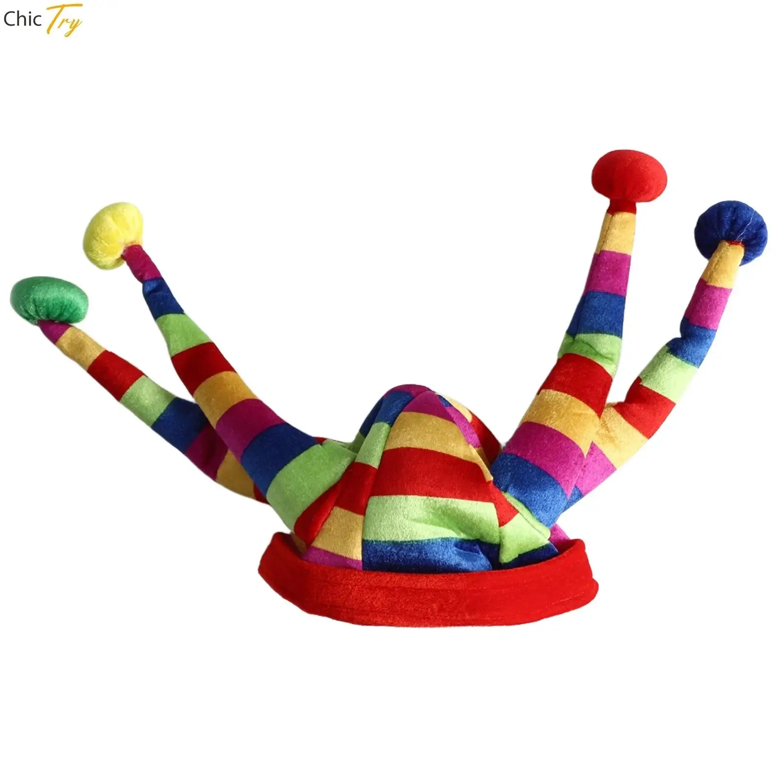 Bell Triangle Hats Funny Elf Clown Hat Kid Adults Cosplay Halloween Costume Accessories Jester Hat for Carnival Masquerade Props