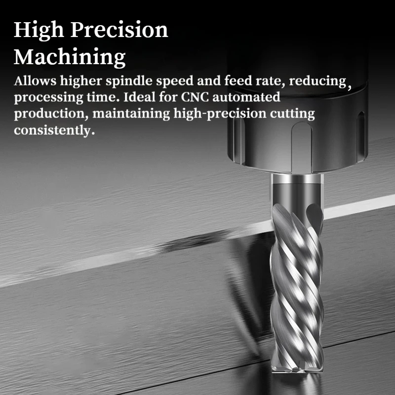 

4 Flutes Corner Radius End Mill CNC Metal Cutter Tungsten Carbide for Steel HRC70 Machining