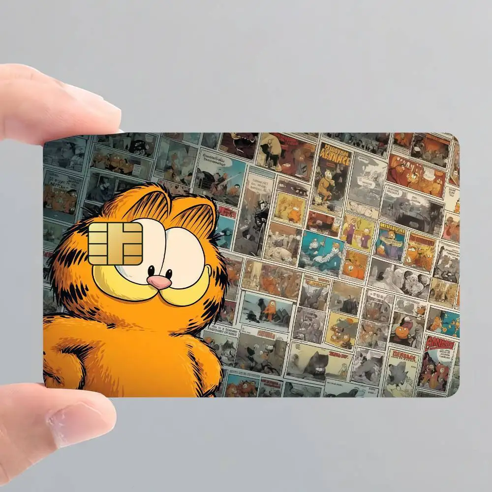 G-GarfieldES Cartoon creative Bank card Sticker Covers Chip Cards Credit Card Skins Scratch protection