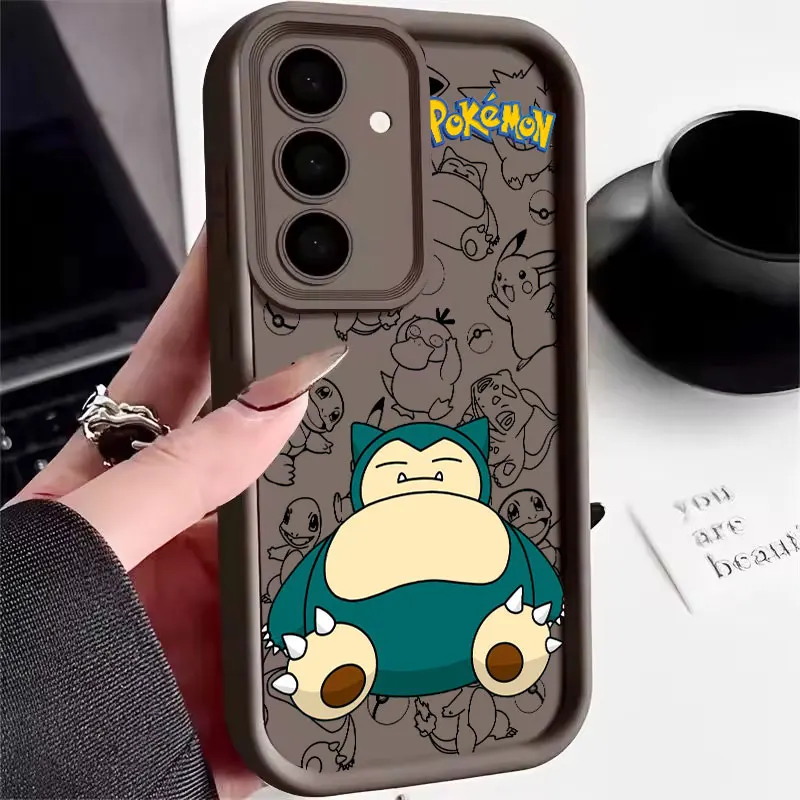 Fotografia 7: Capa Ultra Anime S26 Snorlaxs Umbreons P-Pokemons para Samsung Galaxy S26 S25 S24 S22 S23 Ultra S21 Plus S20 FE Capa de Proteção