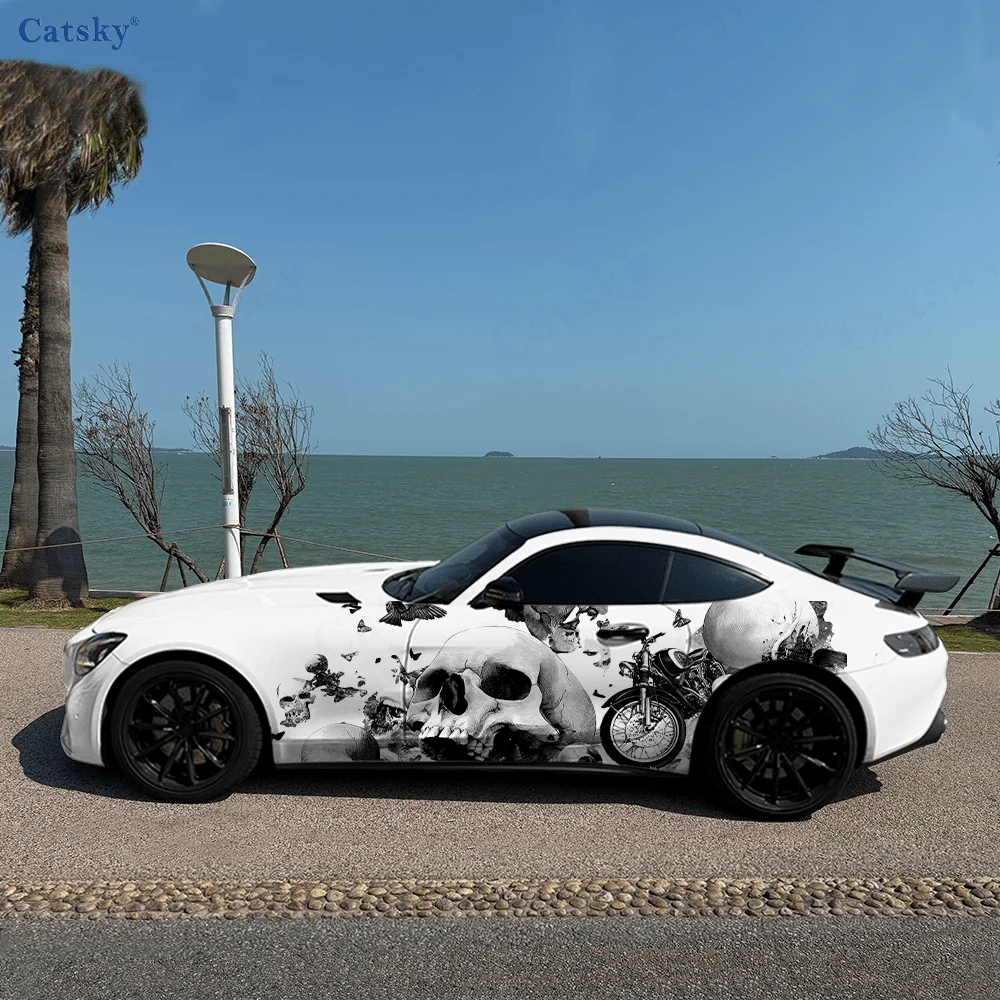 

Skeleton Motorcycle Fragment Car Vinyl Wraps Decal Self-adhesive PVC Sticker Suitable for Trucks SUV Decor Auto Accessories Gift