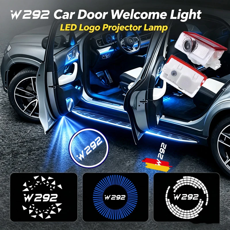 2PCS LED Car Door Welcome Courtesy Ghost Shadow Projector Lamps For Mercedes Benz GLE W292 GLE250 GLE320 2015‑2020 Accessories