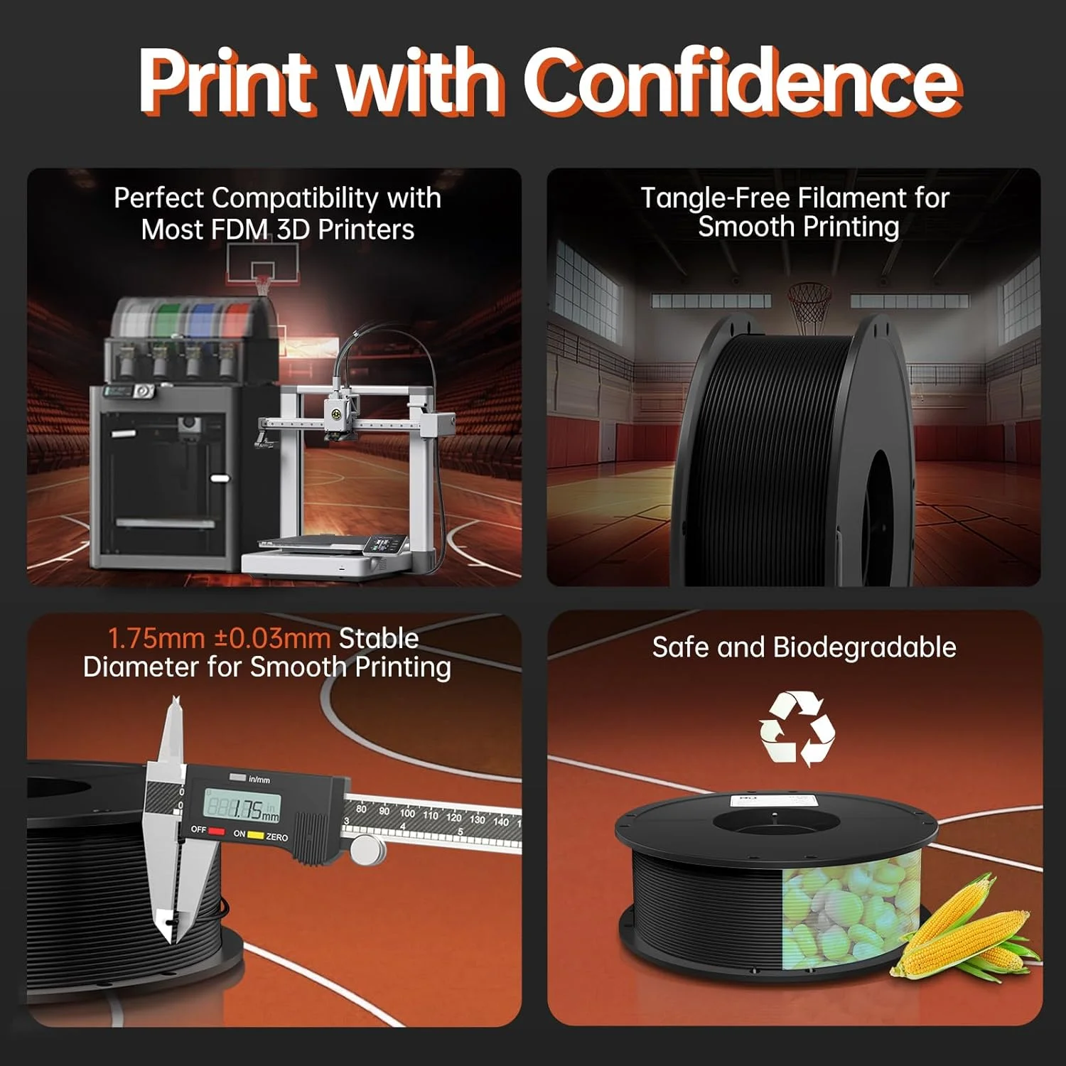 

BIGTREETECH PLA Filament PLA HR Tangle-Free Biodegradable PLA HS High-Speed Printing For Anycubic BambuLab Elegoo Christmas Gift