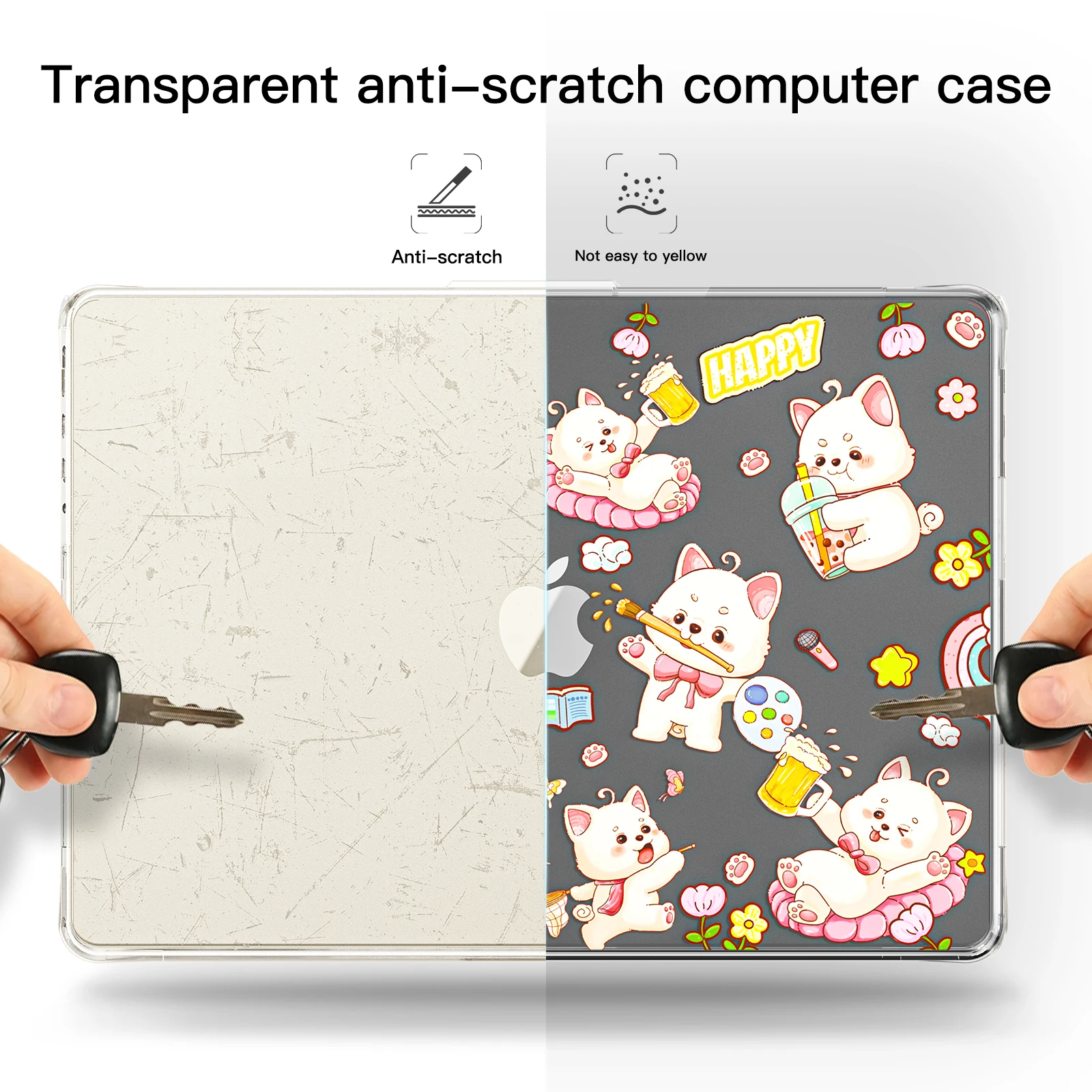 Laptop Case for MacBook Pro 14 M4 2024 Cover A3401 TPU Hard Case Cute cartoon Print Shell for MacBook Pro 14 M1 M2 M3 Max 14.2
