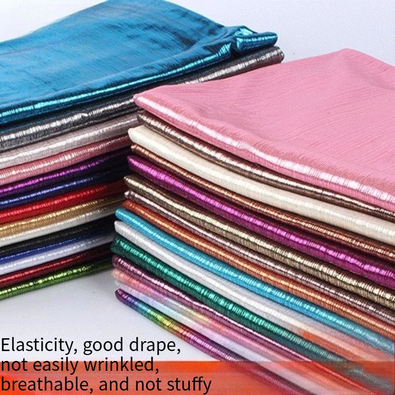Striped Hot Stamping Fabric Shiny Silk Laser Iridescent Gold Silver Glitter Fabric Stage Performance Cheerleading Uniform Fabric