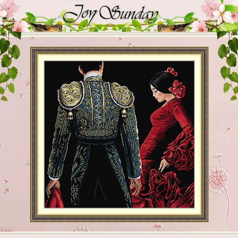 

Spanish Dance Patterns Counted Cross Stitch Set DIY 11CT 14CT 16CT HD Stamped DMC Cross-stitch Kit Embroidery Needlework Crafts