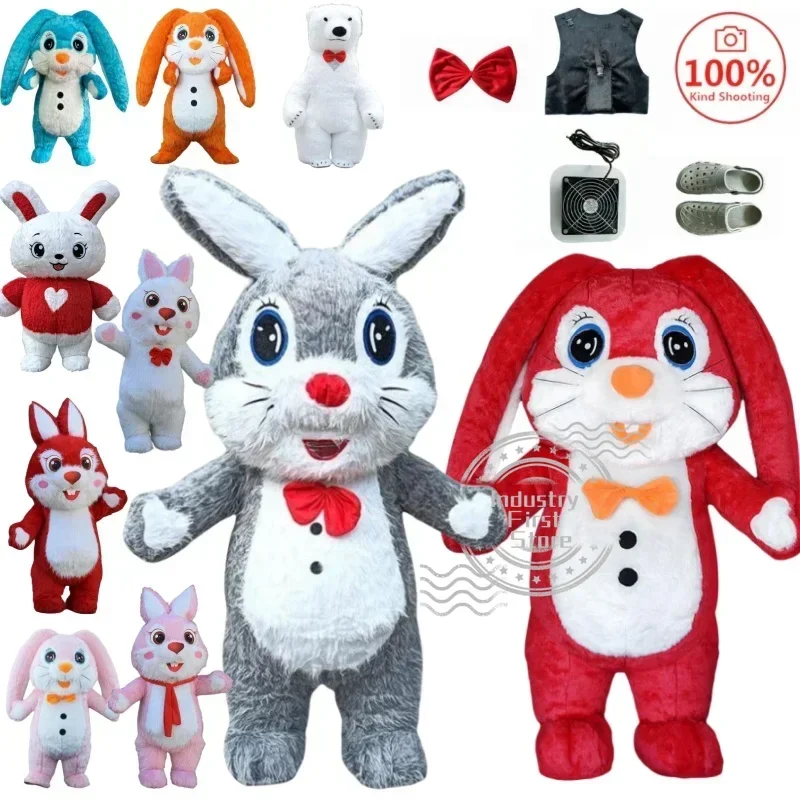 

Giant Rabbit Inflatable Clothing Polar Bear Panda Mascot Costume Cartoon Walking Funny Party Role Play Christmas Plush Doll