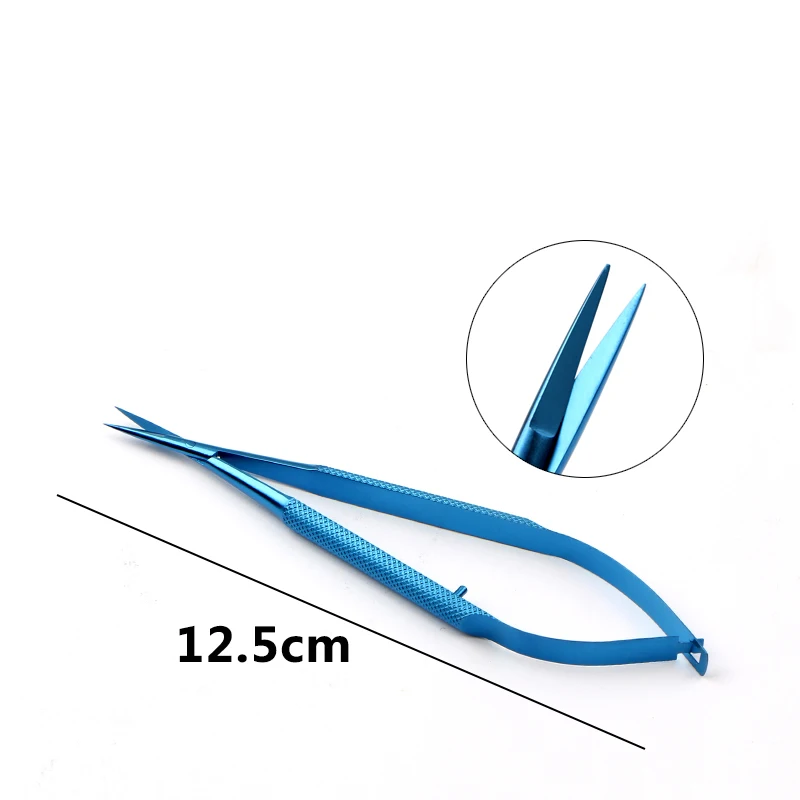 12.5Cm Đèn Phẫu Thuật Kéo Phẳng Tay Cầm Mắt Micro Kéo Thép Không Gỉ/Titan