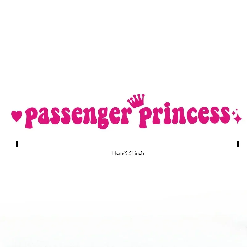 Passenger Princess Crown Pattern Vinyl Rearview Mirror Sticker, Funny Mirror Decal for Car Interior Waterproof DIY Styling Decor