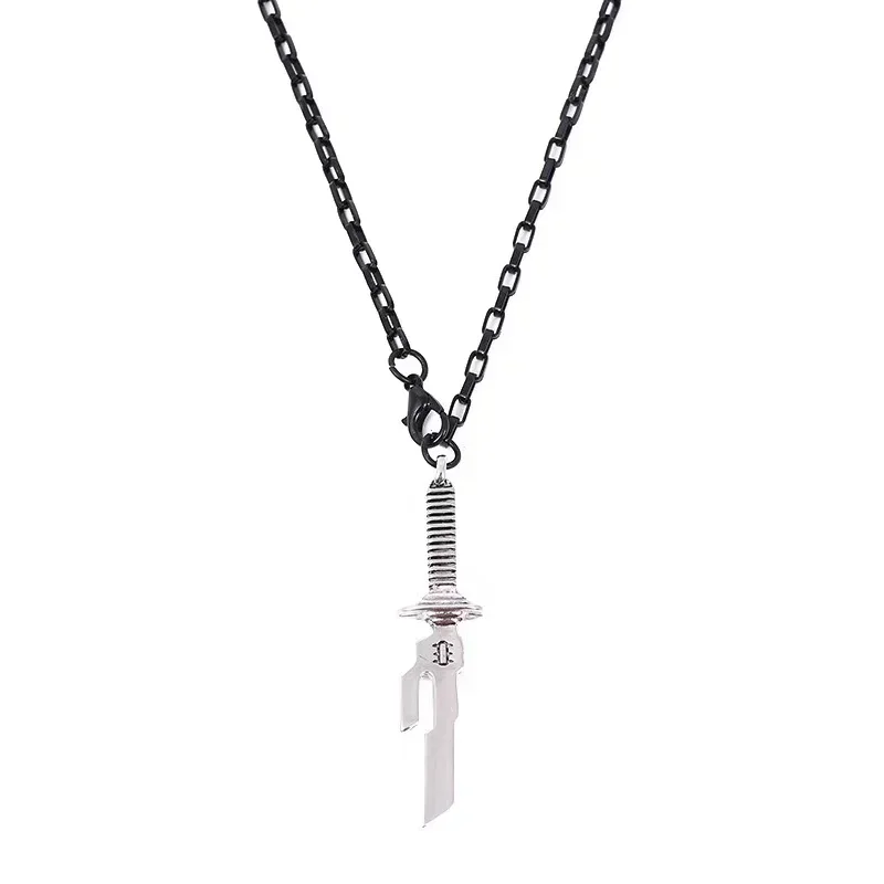 Anime Jujutsu Kaisen Fushiguro Toji Cosplay Necklace Unisex Sword Spear of Tianri Knife Pendant Choker Jewelry Accessories Gifts