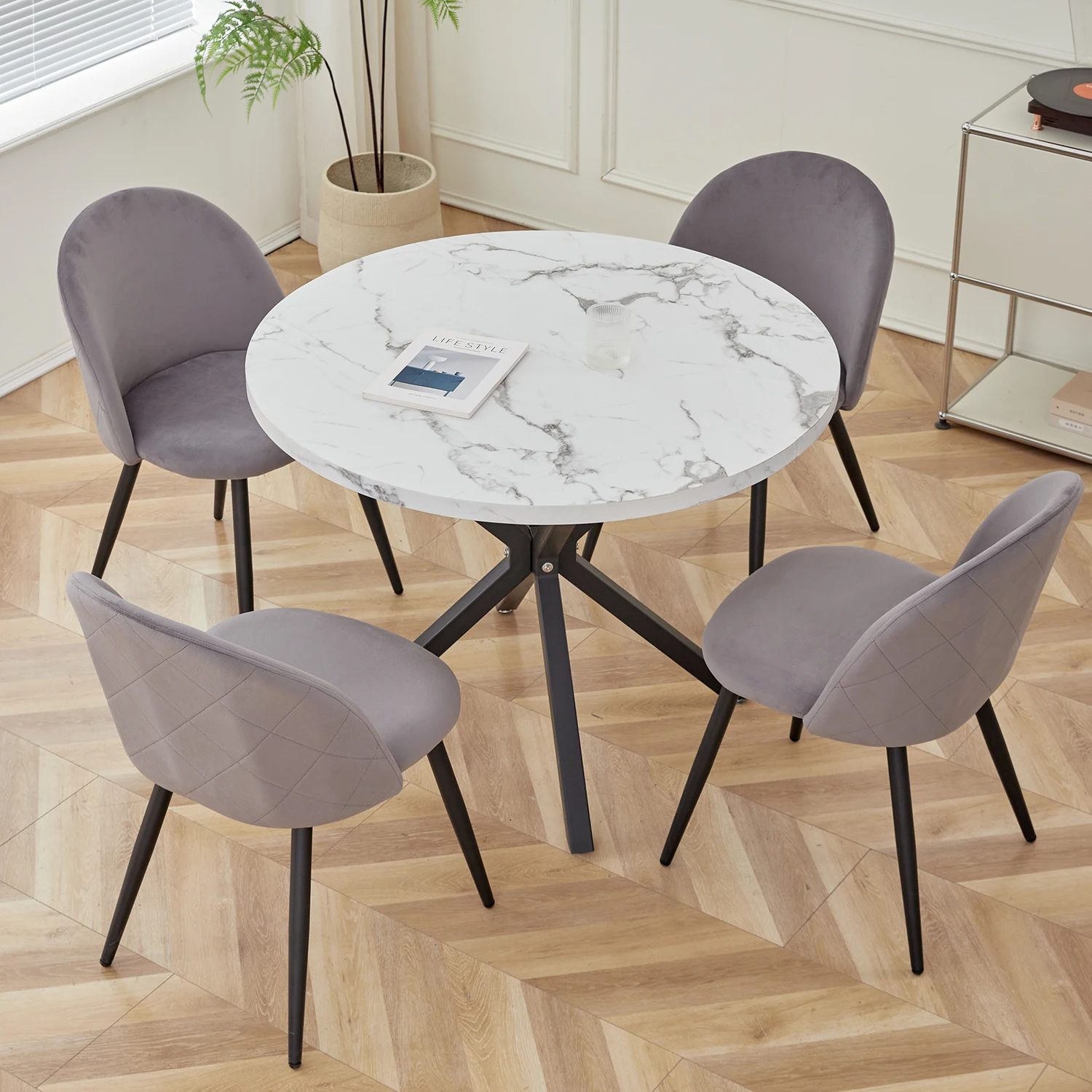 Ein Satz von 2 Küche nordischen Esszimmers tühlen Schlafzimmer Samt Kommode Party moderne Luxus Esszimmers tühle Design einzigartige Wohn möbel – Detail 11