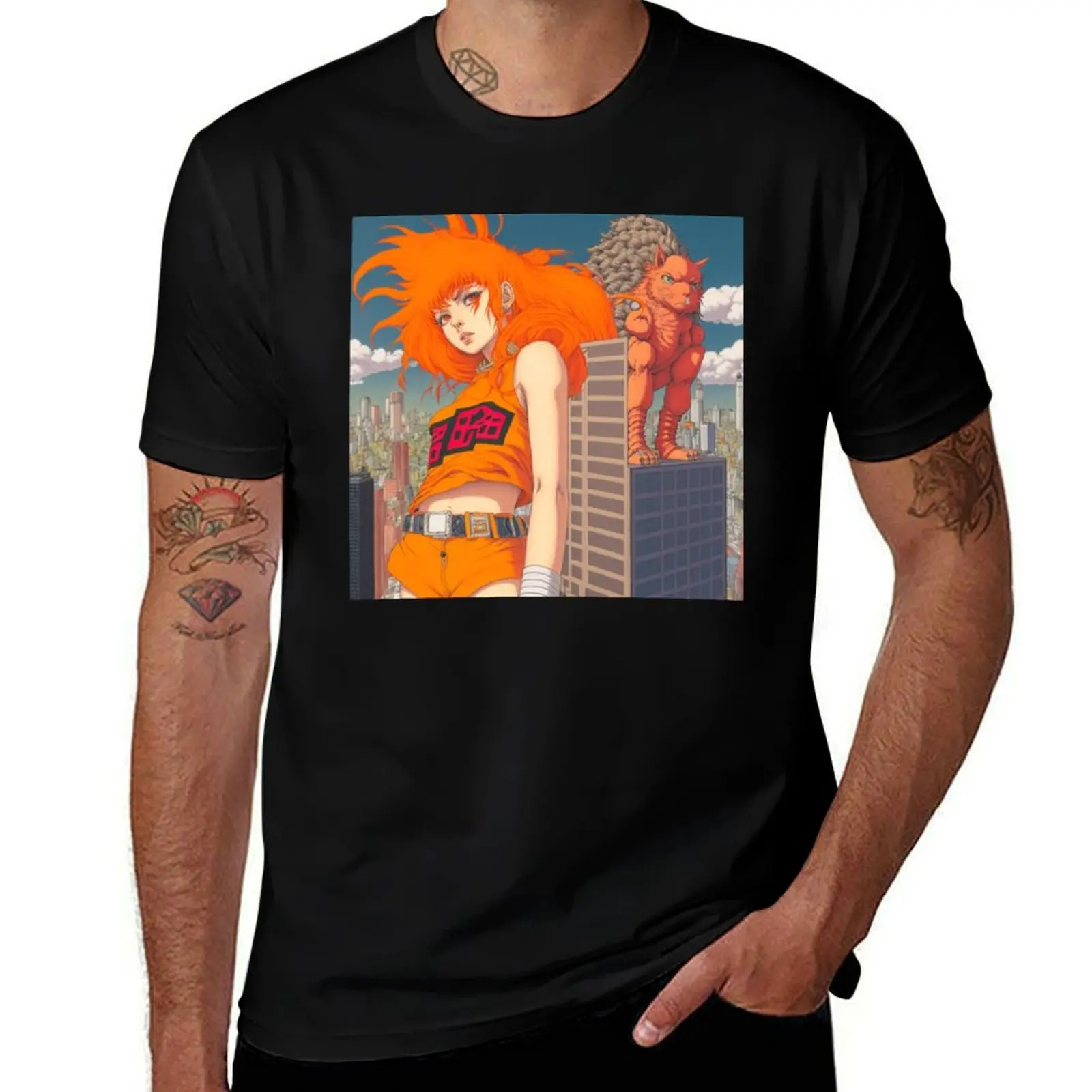 

Big Orange - Anime Kaiju Girl T-Shirt t shirt man luxury man t shirts high quality luxury brand T-Shirt