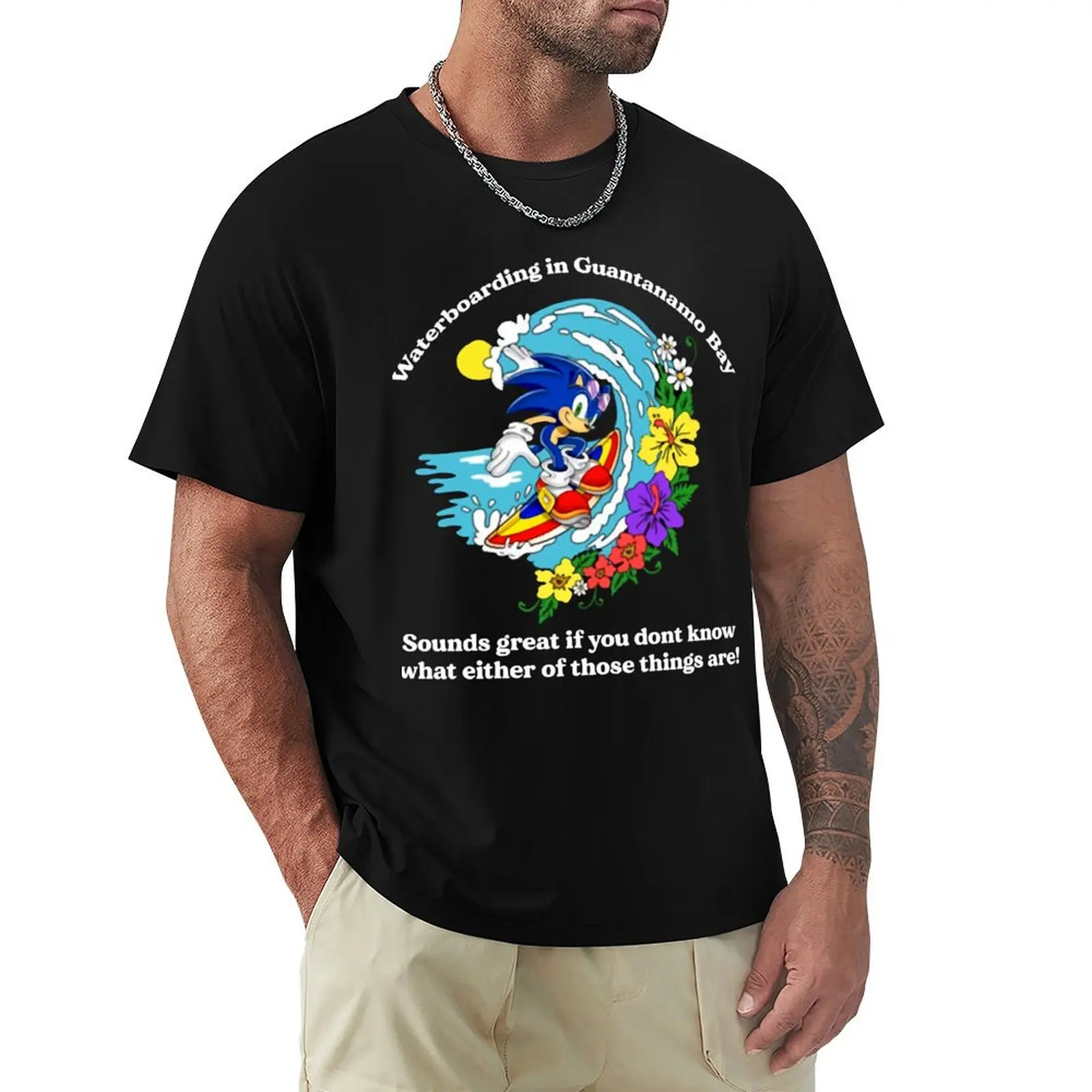Waterboarding in Guantanamo Bay T-Shirt Basic Short Sleeve Cotton Blend T-Shirt