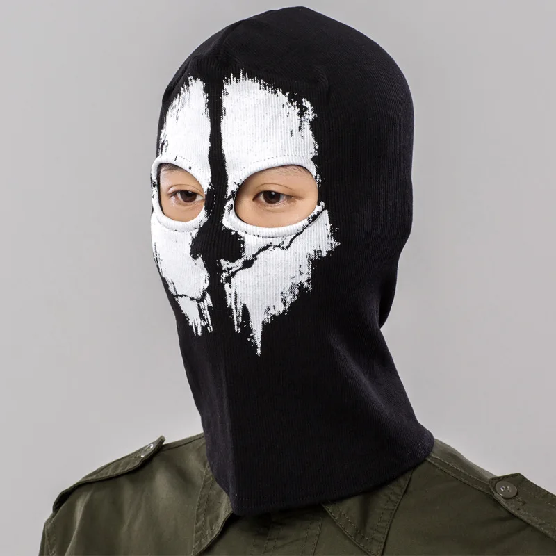 Geist Schädel Maske Cosplay Spiel Kabeljau Krieg Skelett Reiten Outdoor Stoff Kopf bedeckung wind dichte Fahrrad Halloween Maskerade Party Requisite