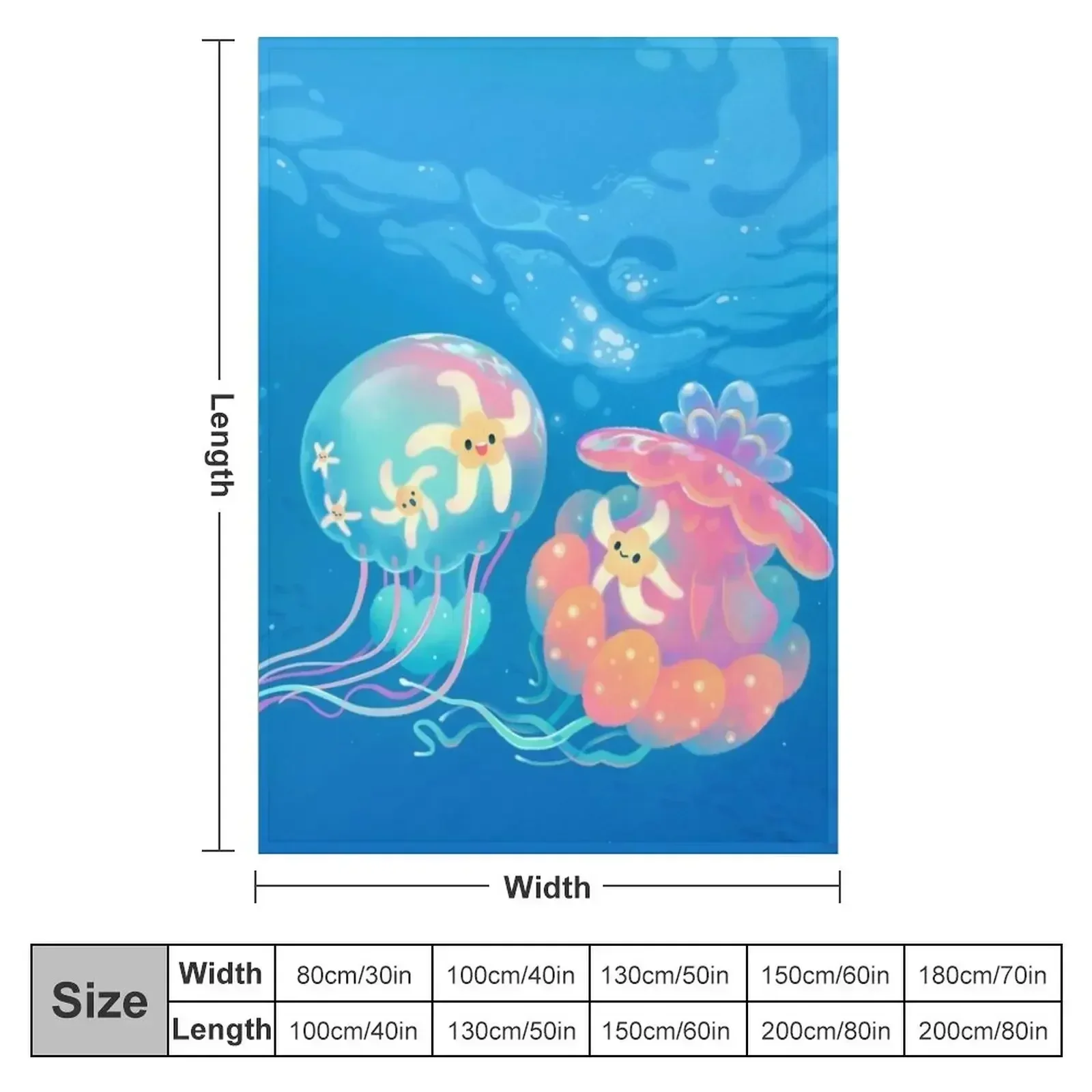Jellyfish bus Throw Blanket Bed funny gift Nap Thermal anime Single Blankets