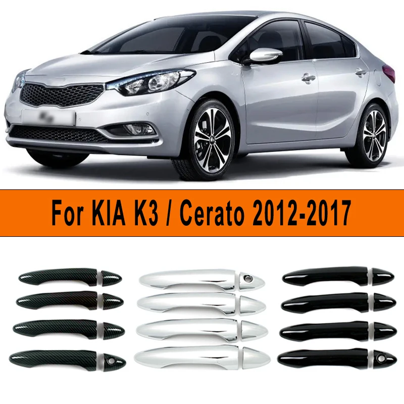 

Car Door Handle Covers Trim Overlay Styling Sticker Auto Exterior Accessories For KIA K3 / KIA Cerato 2012-2017 2016 2015 2014
