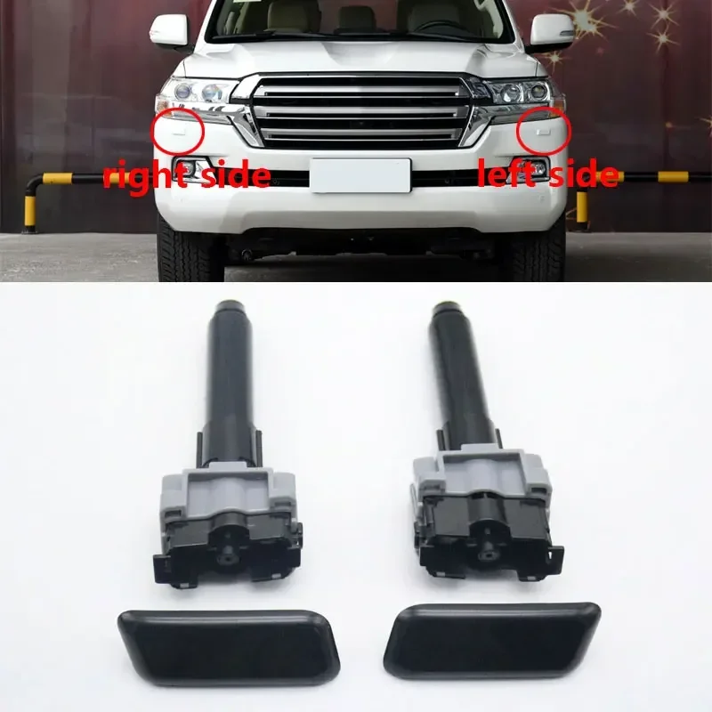 For Toyota Land Cruiser GRJ200 LC200 2016-2021 Auto Head Light Lamp Washer Spray Nozzle Jet Pump Actuator with Cover Cap