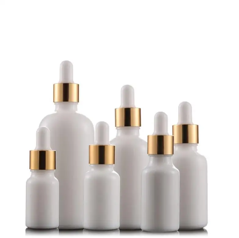 Wholesale White Porcelain Essential Oil Perfume Bottles Liquid Reagent Glass Dropper Bottle 10ml 15ml 30ml 50ml 100ml ni87