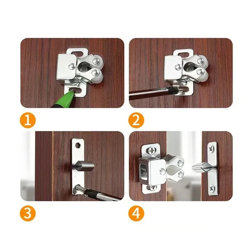 Press The Home Wardrobe Door Buckle Touch The Bead Magnetic Dual Wheel Spring Fixed Lock Buckle Low Foot Cabinet Door Buckle