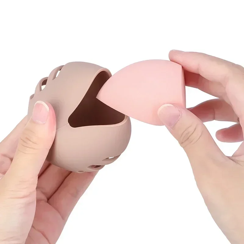 1PC Makeup Sponge Holder Travel Protable Cosmetic Puff Silicon Holder Box custodia per la bellezza Multi-foro in Silicone ecologico