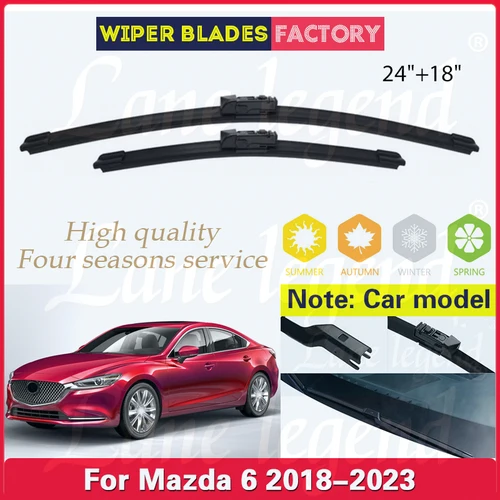 Para Mazda 6 Mazda6 2018 2019 2020 2021 2022 2023 limpiaparabrisas delanteros parabrisas ventana limpia cepillos de lluvia de coche 24 ""+ 18""