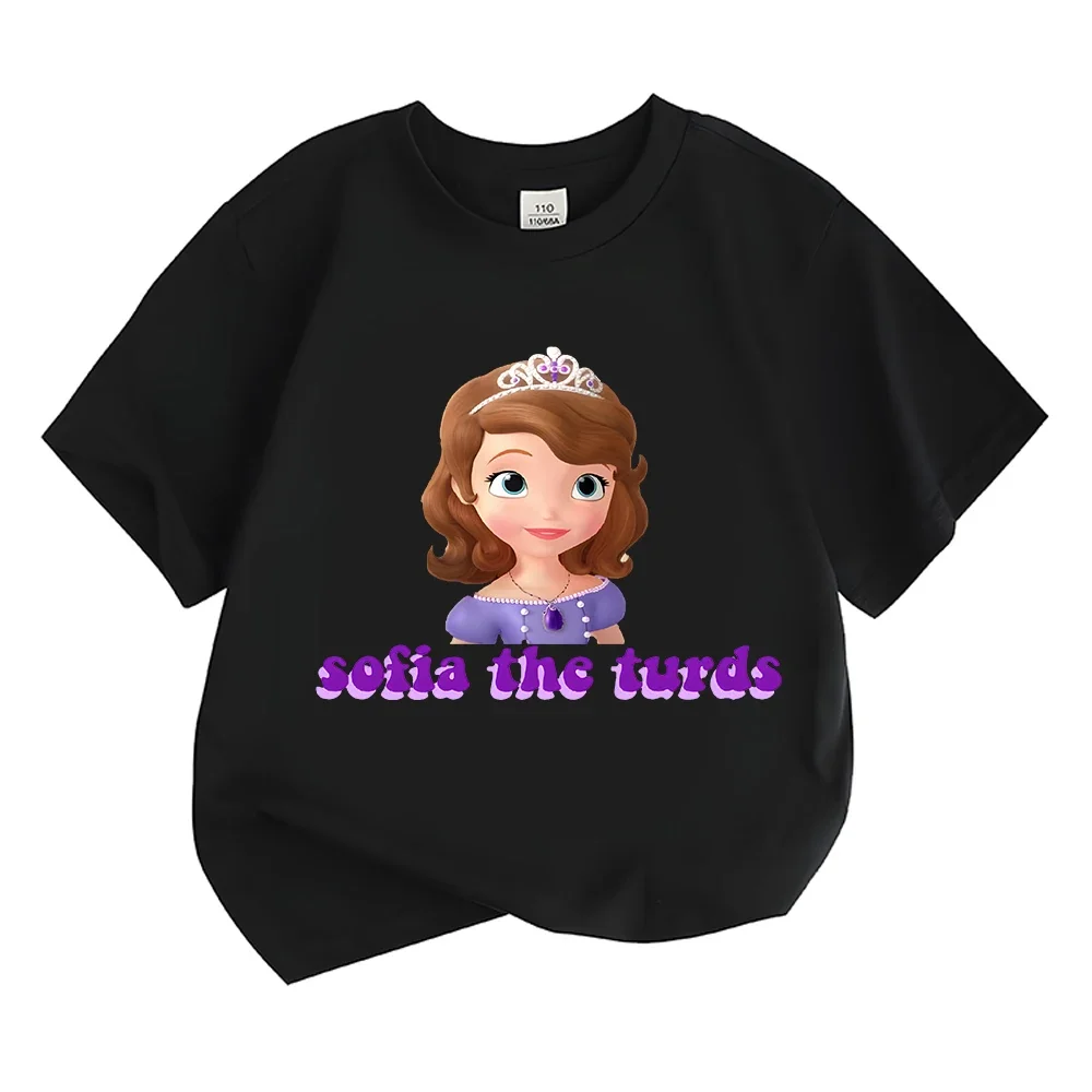 Anime Sofia The Turds Princess Clothes Kids Summer Fashion T-shirt Baby Tee Boys Cartoon Tshirts Toddler Girls Short Sleeve Tops