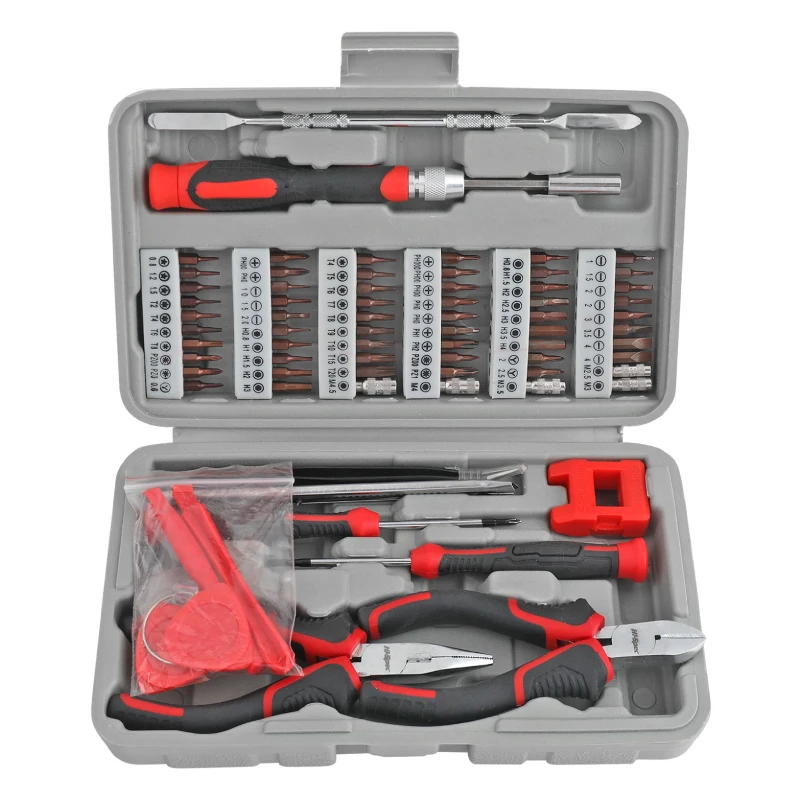 

75pc Compact Precision Screwdriver Bits & Pliers Electronics, Phone & Computer Repair Tool Kit Set in Small Case. OEM ODM Ready