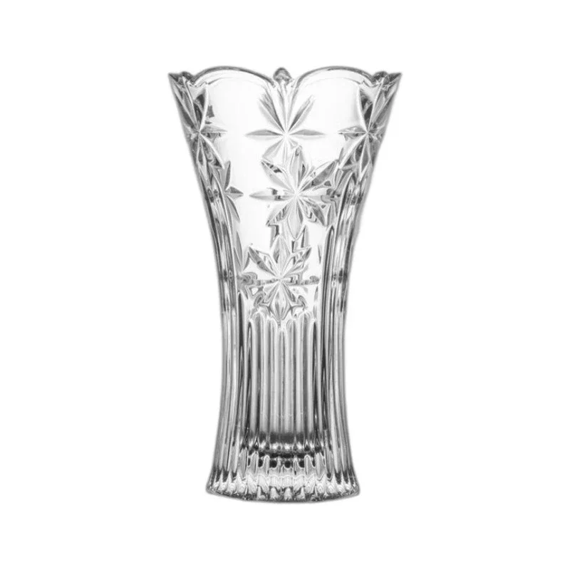 Imported from the Czech Republic, handmade car engraved crystal glass desktop creative transparent vase ornament