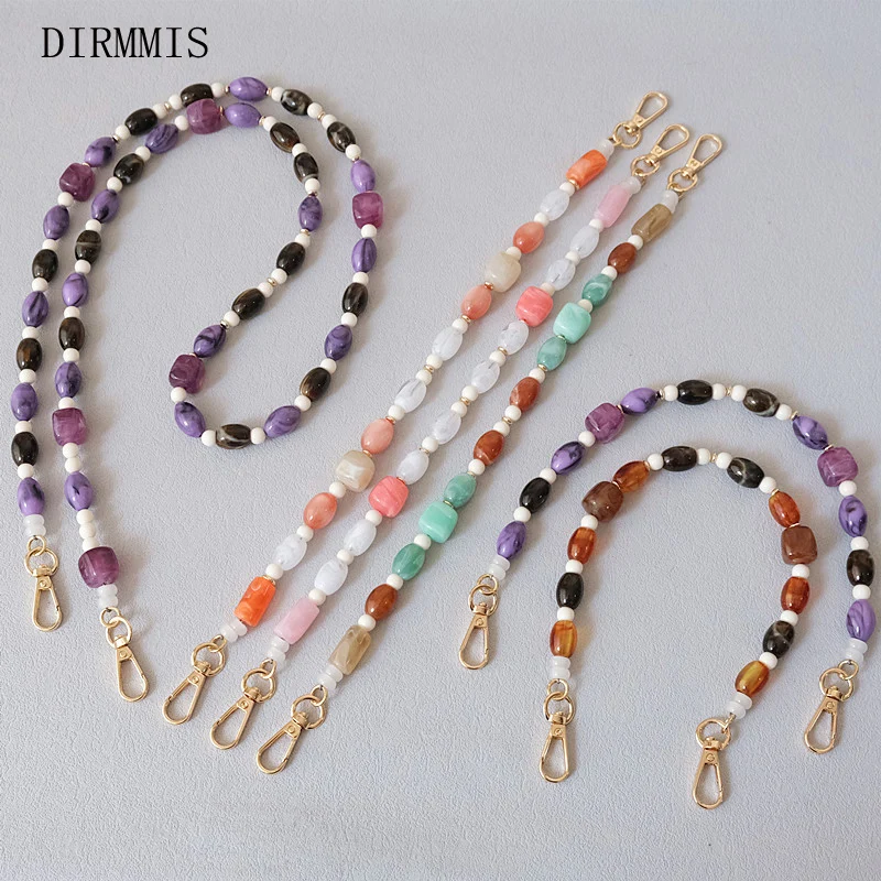 

New Fashion Woman Bag Accessory Detachable Candy Beaded Chains Cute Acrylic Luxury Strap Women Elegant Bag Shoulder Handle Chain