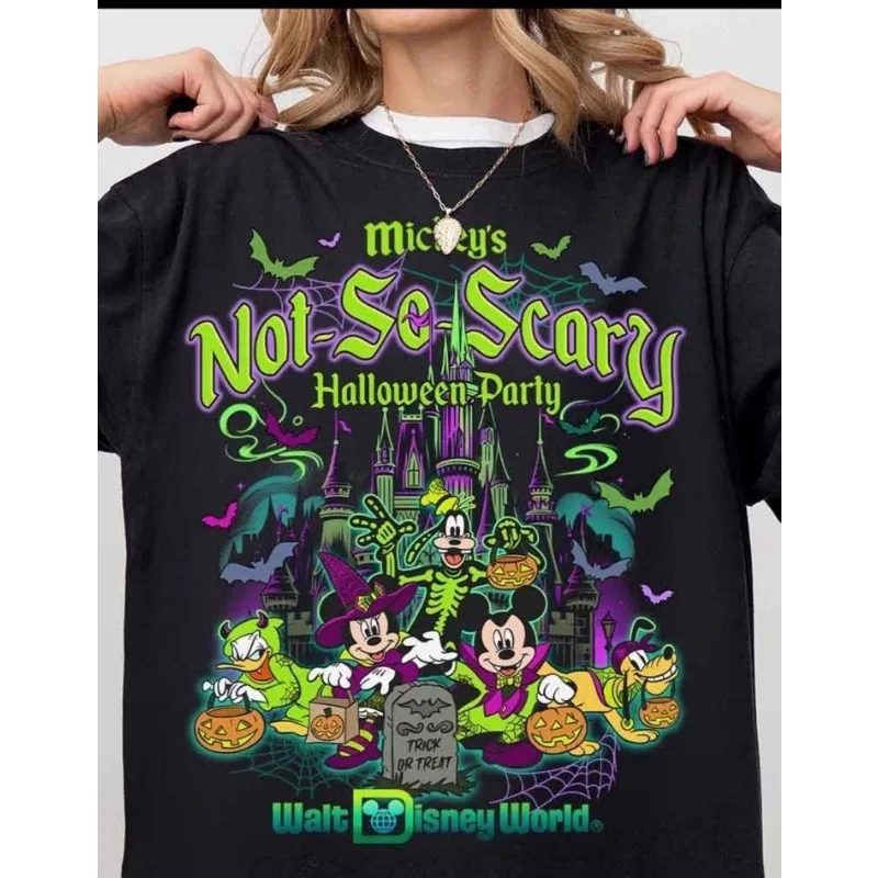 

Футболка Disney World Halloween «Не такой страшный» для мужчин и женщин. Хлопковые модные повседневные уличные футболки с графикой.