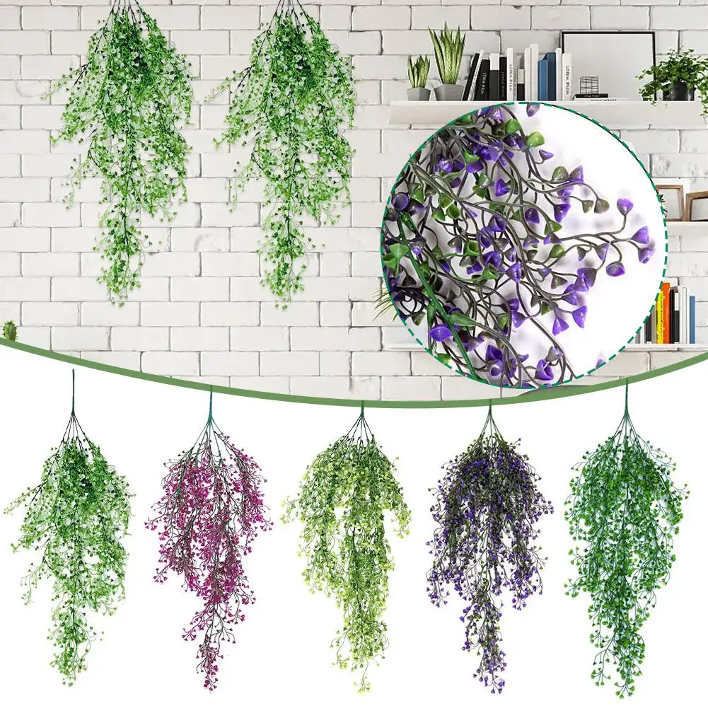 Искусственные растения до 80 см, ива замечательной раковины, подвесное искусственное растение, лоза для рождества, свадьбы, вечеринки, дома, сада, украшение для стен U1y4