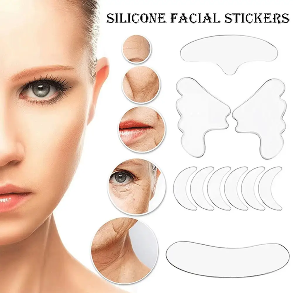 سيليكون المضادة للتجاعيد بقع رفع أشرطة منصات الجبين العين الصدر الرقبة بقع قابلة لإعادة الاستخدام الصدر الجلد مزيل التجاعيد وسادة عصا
