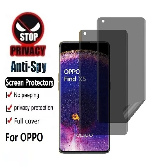 

1Pcs Screen Protector For OPPO X8 X7 X6 Pro Find X5 X3 Lite X2 N3 Neo Full Cover Privacy Hydrogel Film Anti Spy