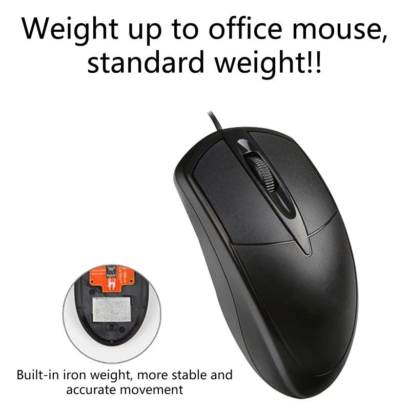 Mouse Gaming Ergonomis 3 Tombol 1000DPI USB Mouse Komputer Gamer Mouse Optik untuk PC Laptop Notebook Mouse terlaris