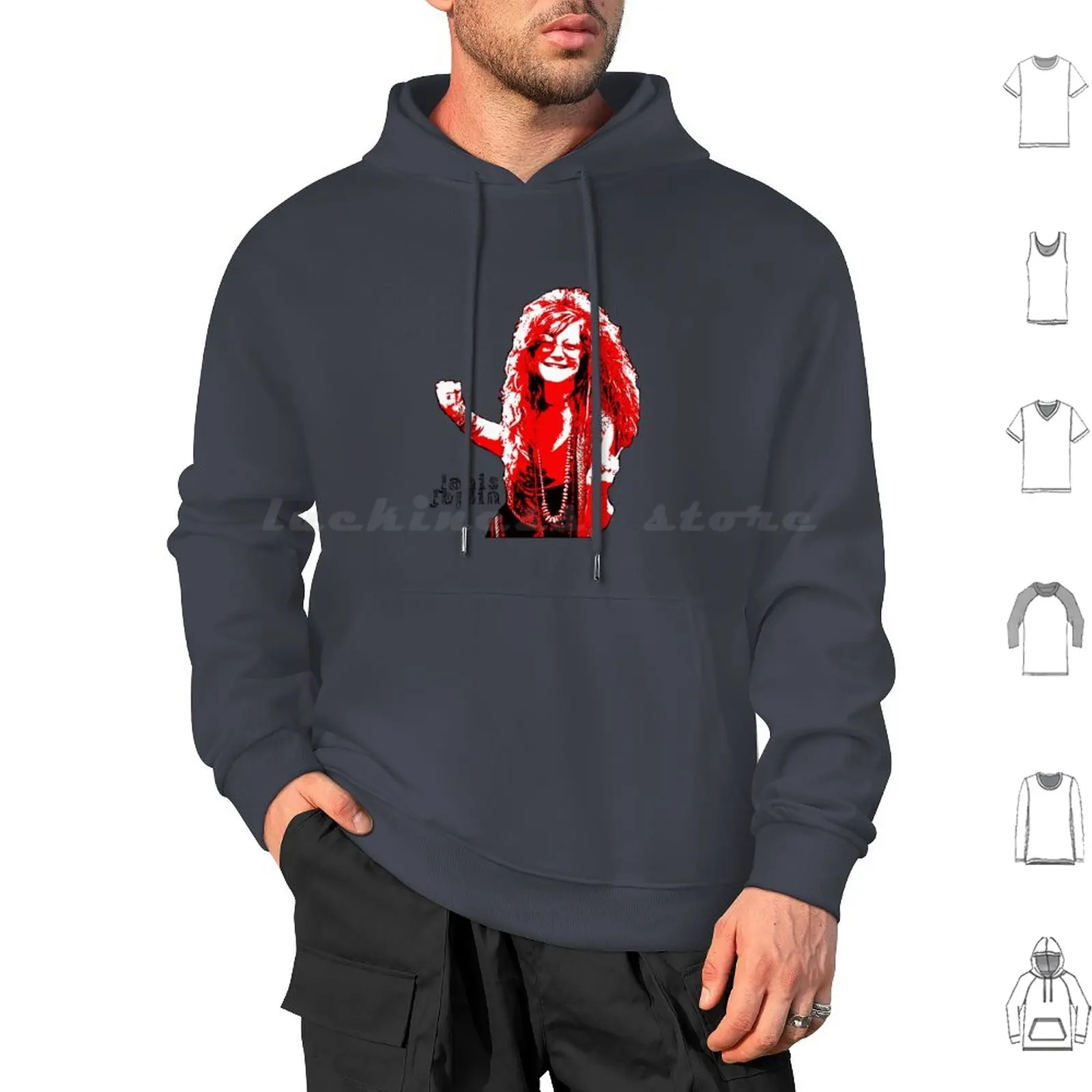 Janis Joplin Red Digital Handmade Art By Iona Art Digital Hoodie cotton Long Sleeve Janis Joplin Janis Joplin Janisjoplin