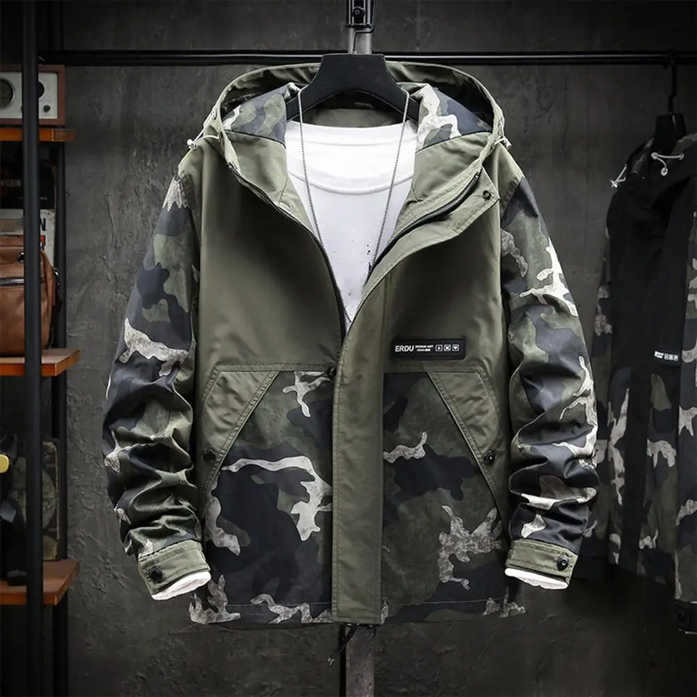 Men Camouflage Hoodie Jacket Harajuku Jacket Autumn Winter Windbreaker Men Fashion Clothing Military Army Coat Men Outwear Coats