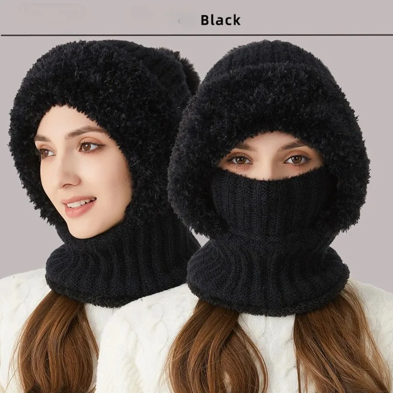 1PC Windproof Wool Ski Mask Adjustable Elastic Winter Hat Scarf Warm Foldable for Skiing And Outdoor Activities