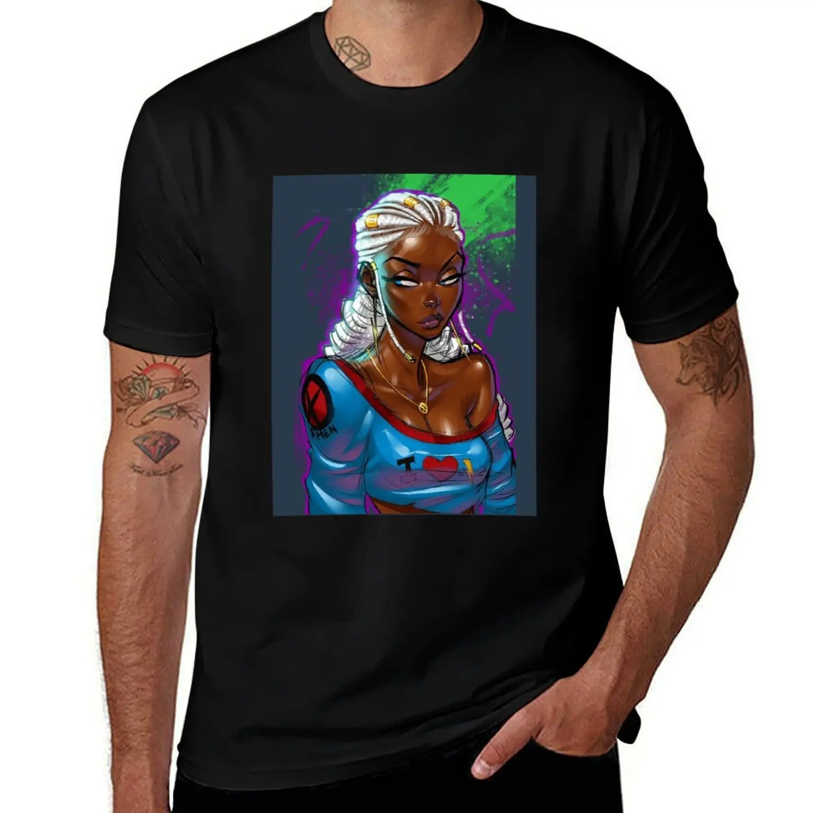 Футболка Ororo Munroe, дизайнерские рубашки, роскошная футболка с аниме, мужская футболка с короткими рукавами