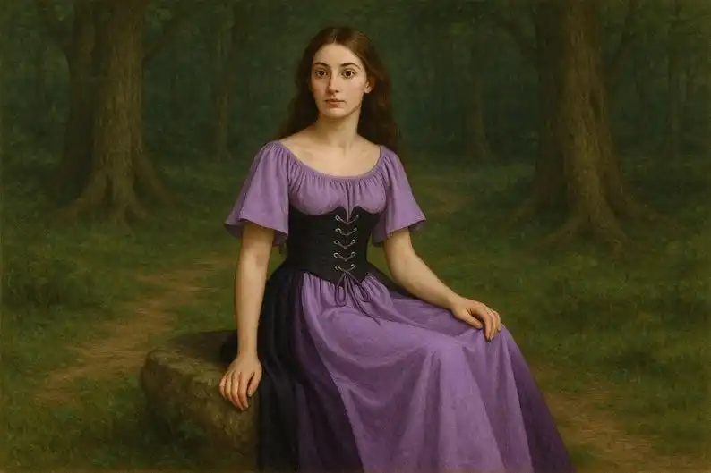 المرأة القرون الوسطى الرجعية المتناقضة اللون سليم فستان محكم من عند الصدر ويتدلى بشكل واسع كلمة واحدة فستان الكتف الحب لايف تأثيري