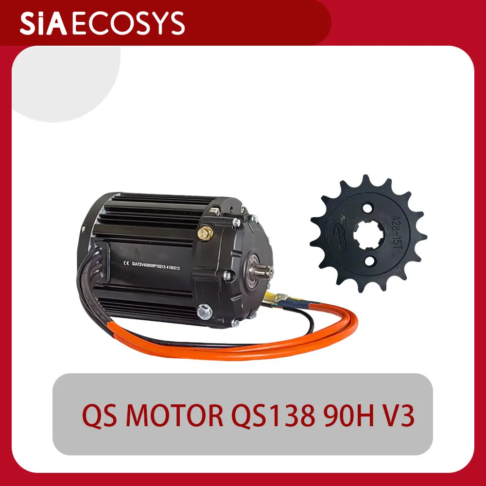QS MOTOR QS138 90H V3 4000W Geared Mid Drive Motor 1:2.35 Ratio for Electric Dirt Bike ATV Motorcycle