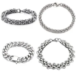 Hip Hop 316L Stainless Steel Bicycle Cuba Chain Bracelet for Men Women Solid Metal Cable Figaro Box Luxury Emo Accessories Kpop