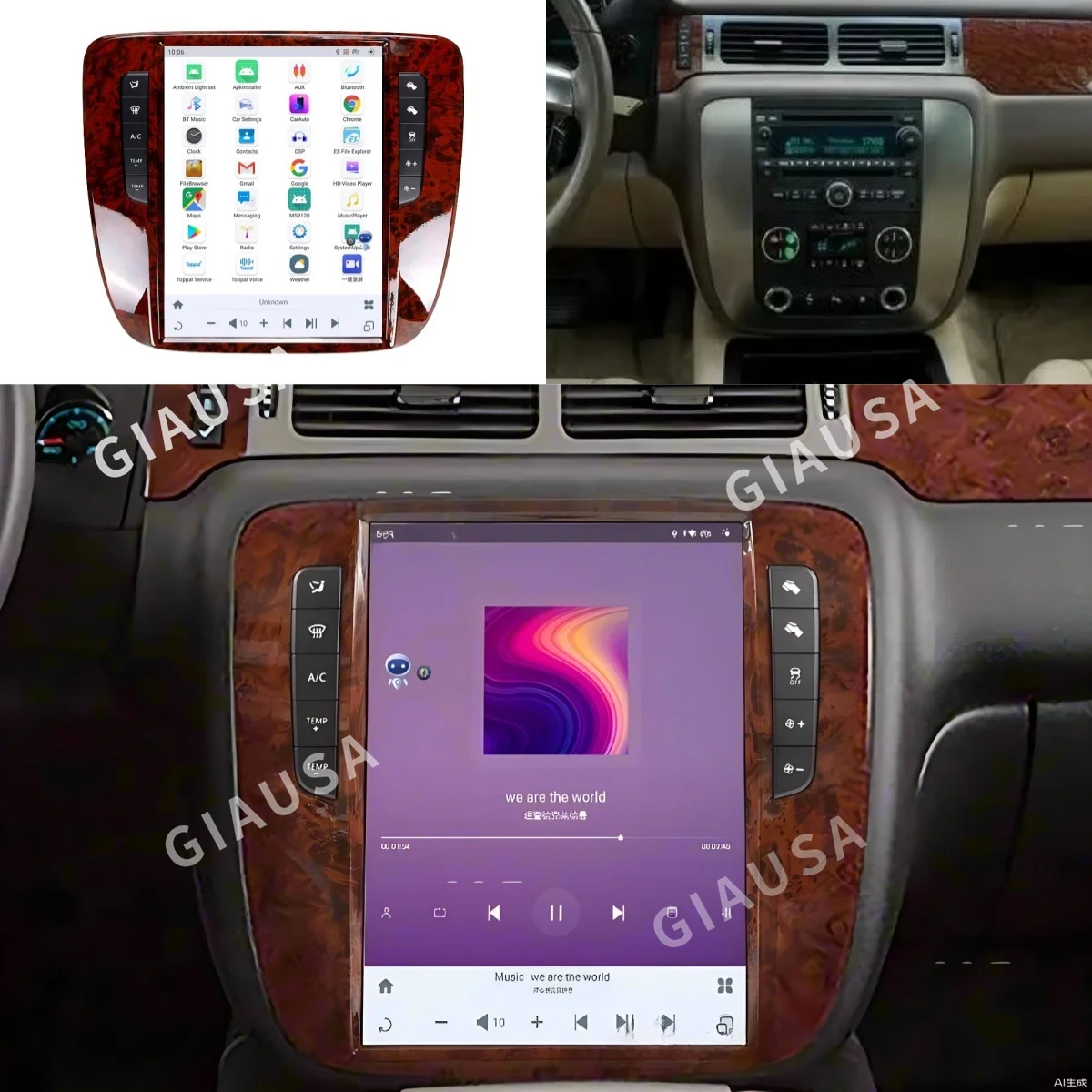 Radio samochodowe Android13 Carplay dla GMC Yukon Chevy Suburban Tahoe 2007-2013 Odtwarzacz multimedialny Nawigacja Stereo 4G