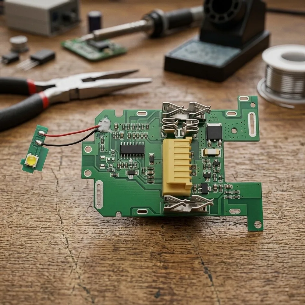 1Pc 18V 5S Lithium Battery Protection PCB Board 12A Charge Discharge Module For Power Tool Battery Pack Circuit Green