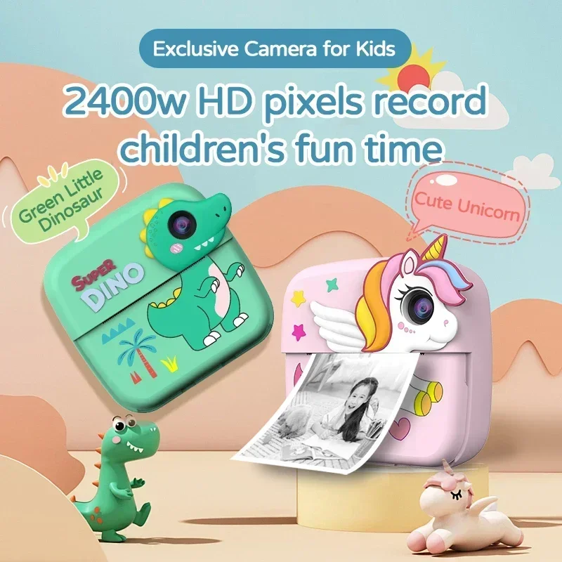 Instant Print Camera DIY Thermal Photo Printer 1080P Digital Camera for Kids Educational Toys