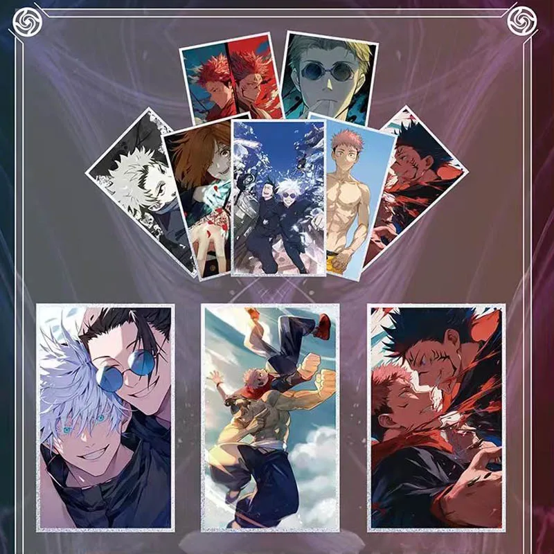 Commerci all'ingrosso Jujutsu Kaisen Collection Card Art carta colorata fluorescenza Crystal Double Flash Trading carte da gioco