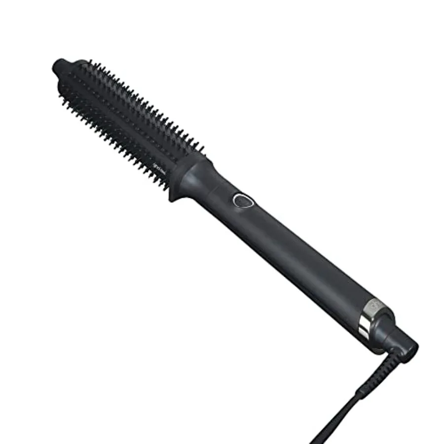 Rise Volumizing Hot Hair Brush for salon-style blowouts, ceramic-coated barrel, black, ionic technology for frizz-free shine
