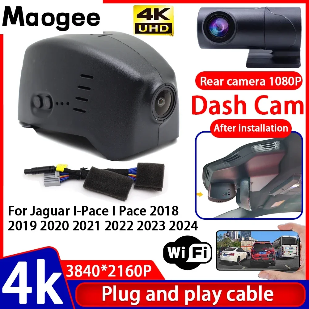 Grabadora de Video con Visión Nocturna 4K UHD, Plug and Play, Cámara DVR para Auto, para Jaguar I-Pace I Pace 2018 2019 2020 2021 2022 2023 2024